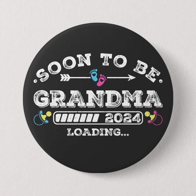 Soon to Be Grandma 2024 Loading Round 7.5 Cm Round Badge (Front)