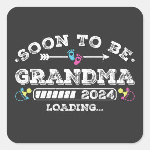 Soon to Be Grandma 2024 Loading Square Sticker