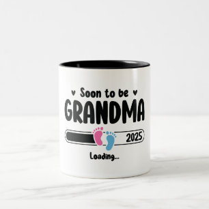 Soon To Be Grandma 2025 Two-Tone Coffee Mug