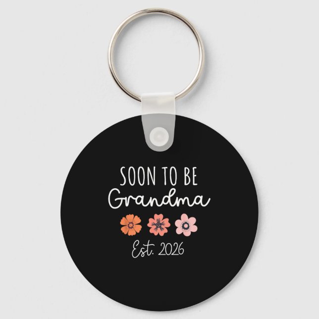 Soon To Be Grandma 2026 Pregnancy Announcement Gra Key Ring (Front)