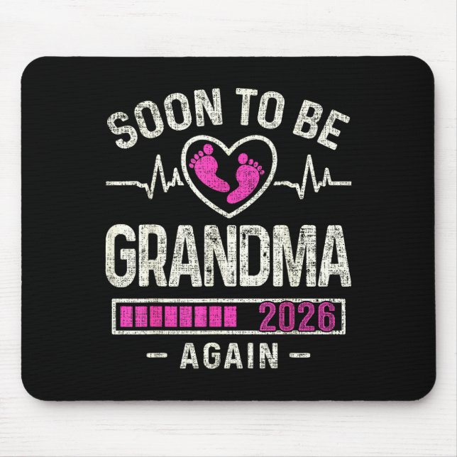 Soon To Be Grandma Again 2026 Expecting Baby Grand Mouse Mat (Front)