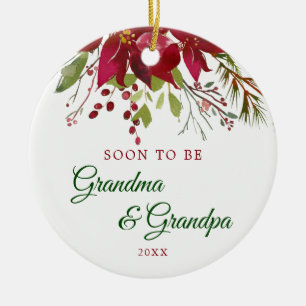 Soon To Be Grandma and Grandpa Gift   Grandparents Ceramic Tree Decoration