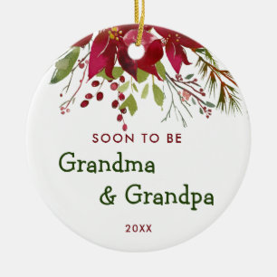 Soon To Be Grandma and Grandpa New Grandparents Ceramic Tree Decoration