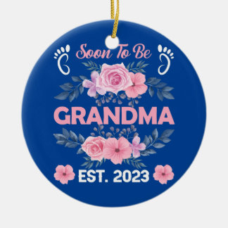Soon To Be Grandma Est 2023 Pregnancy Ceramic Tree Decoration