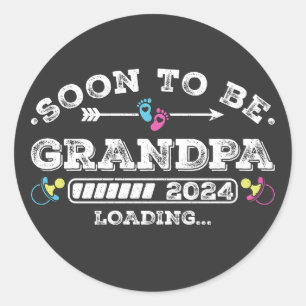 Soon to Be Grandpa 2024 Loading Classic Round Sticker