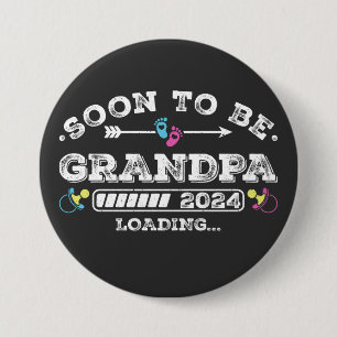 Soon to Be Grandpa 2024 Loading Round 7.5 Cm Round Badge