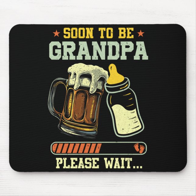 Soon To Be Grandpa Est 2025 Pregnancy Announcement Mouse Mat (Front)