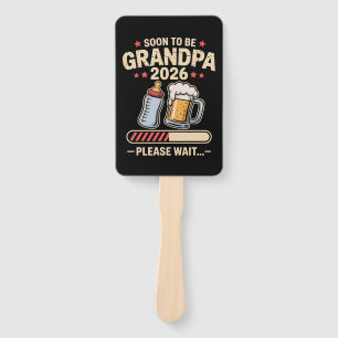 Soon to Be Grandpa Est 2026 Baby Announcement Hand Fan