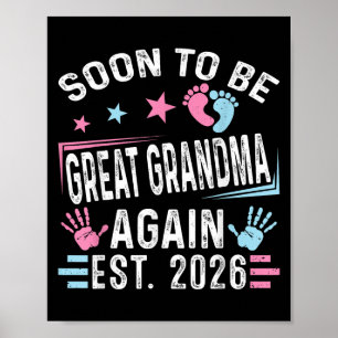Soon To Be Great Grandma Again Est. 2026 Vintage G Poster