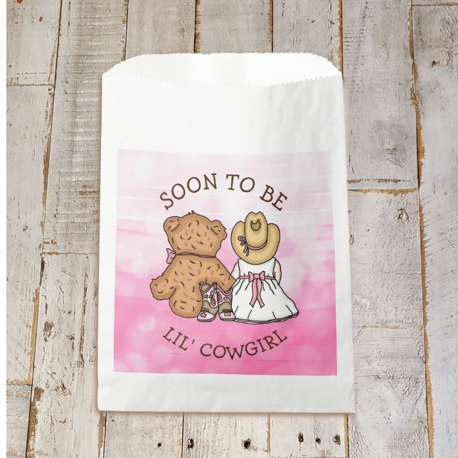 Soon To Be Lil' Cowgirl Baby Shower Pink Favour Bags (Creator Uploaded)