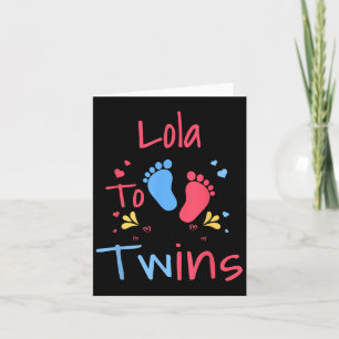 Soon To Be Lola To Twins Cute Girl Boy Vintage Xma Card