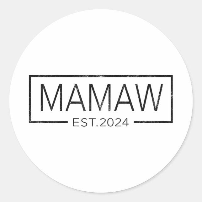 Soon To Be Mamaw 2024 Mothers Day Mamaw Est 2024  Classic Round Sticker (Front)