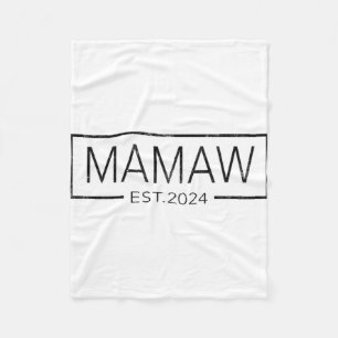 Soon To Be Mamaw 2024 Mothers Day Mamaw Est 2024 Fleece Blanket