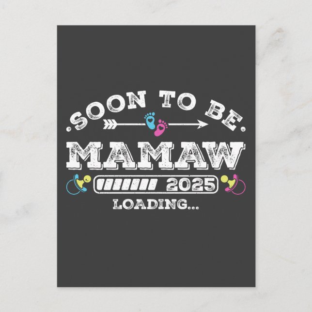 Soon to Be Mamaw 2025 Loading Postcard (Front)