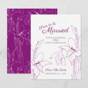 Soon to be married botanica gladiolus mulberry invitation