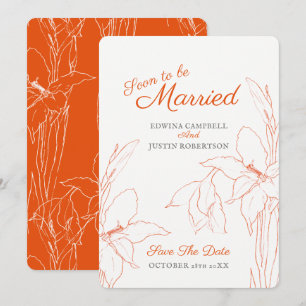 Soon to be married botanica gladiolus orange invitation