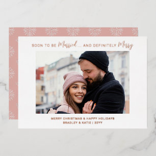 Soon To Be Married Engaged Merry Wedding Christmas Foil Holiday Card