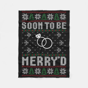 Soon To Be Married Merry'd Christmas Bride Groom C Fleece Blanket