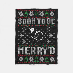 Soon To Be Married Merryd Christmas Bride Groom Co Fleece Blanket