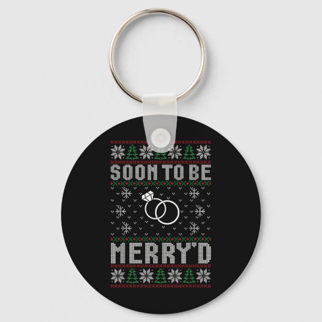 Soon To Be Married Merryd Christmas Bride Groom Co Key Ring (Front)