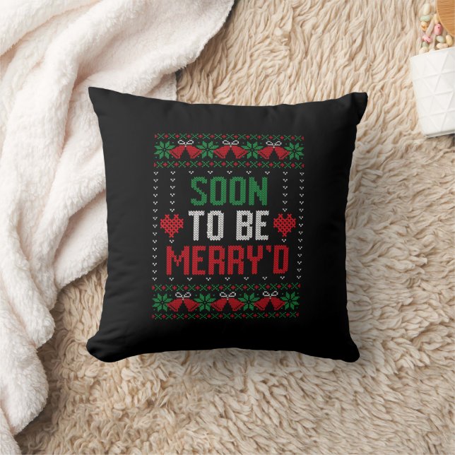Soon to be Married Merry'd Christmas Bride & Groom Cushion (Blanket)