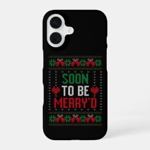 Soon to be Married Merry'd Christmas Bride & Groom iPhone 16 Case