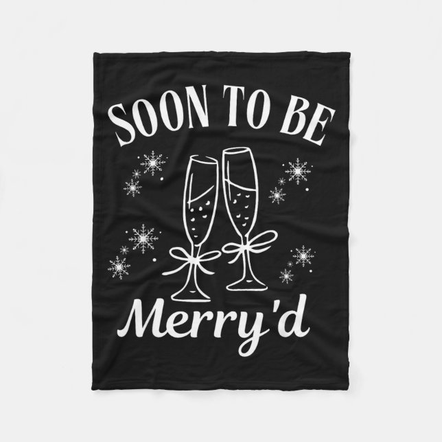 Soon To Be Merry'd Christmas Couple Engagement  Fleece Blanket (Front)