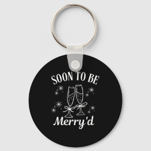Soon To Be Merry'd Christmas Couple Engagement Key Ring