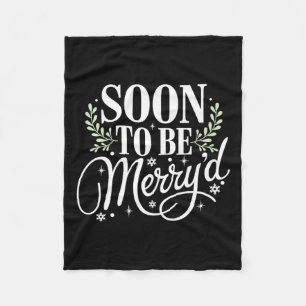 Soon To Be Merry'd Christmas Engaged Couple Matchi Fleece Blanket
