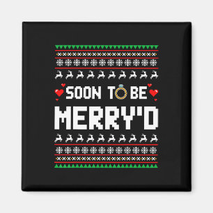 Soon To Be Merry'd Christmas Engaged Couple Matchi Magnet