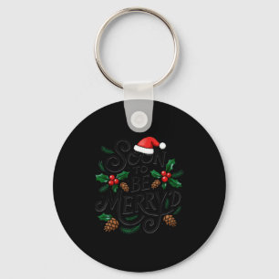 Soon To Be Merry'd Christmas Engaged Fiance Santa Key Ring