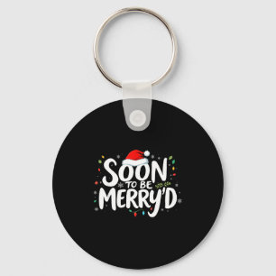 Soon To Be Merry'd Christmas Engaged Fiance Santa Key Ring