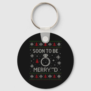 Soon to Be Merryd Christmas Engagement Ugly Key Ring