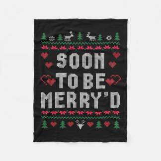 Soon To Be Merry'd Engaged Couples Matching Ugly C Fleece Blanket