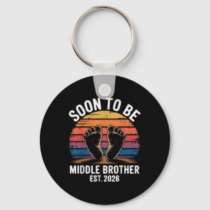 Soon To Be Middle Brother Est. 2026 - New Family M Key Ring