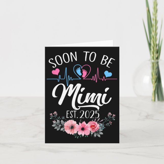 Soon To Be Mimi 2025 First Time Pregnancy Announce Card (Front)