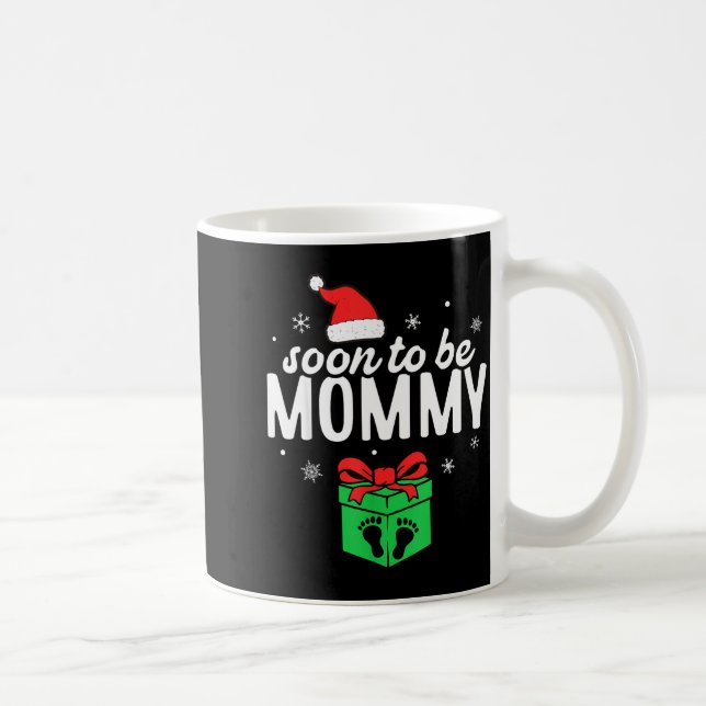 Soon To Be Mommy Christmas Funny Pregnancy Announc Coffee Mug (Right)