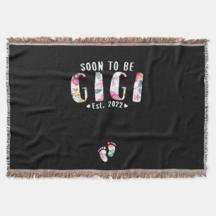 Soon To Be Mommy Est 2022 Pregnancy Announcement Throw Blanket