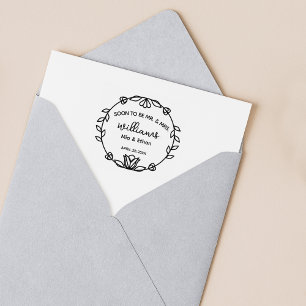 Soon To Be Mr and Mrs Floral Wedding Rubber Stamp
