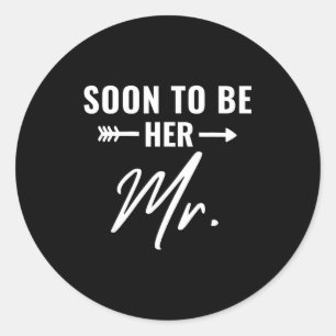 Soon to be mr future husband groom engaged bridal classic round sticker