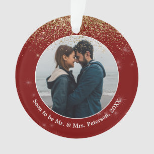Soon to Be Mr & Mrs Engaged Photo Christmas Ornament
