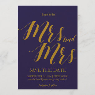 Soon to be Mrs and Mrs Lesbian Save the date Invitation