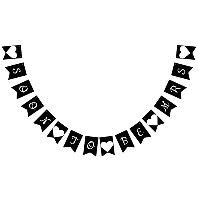 Soon To Be Mrs Black & White Bunting (All)