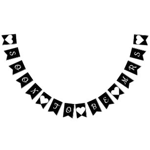 Soon To Be Mrs Black & White Bunting Bunting