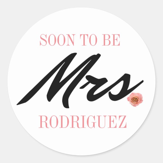 Soon to Be Mrs. Classic Round Sticker (Front)
