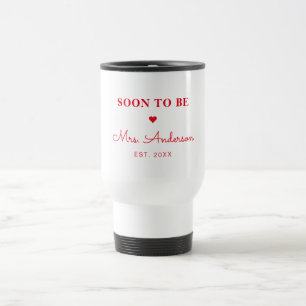 Soon to be Mrs Personalised Red Retro Travel Mug