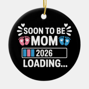 Soon To Be Mum 2026 Loading Pregnancy Announcement Ceramic Tree Decoration