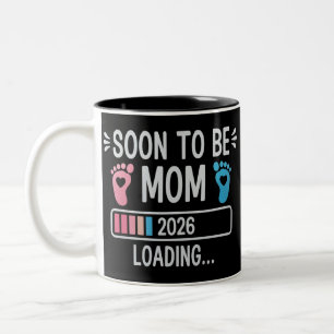 Soon to Be Mum 2026 Loading Pregnancy Announcement Two-Tone Coffee Mug