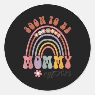 Soon To Be Mummy 2023 Pregnancy Announcet Mothers Classic Round Sticker