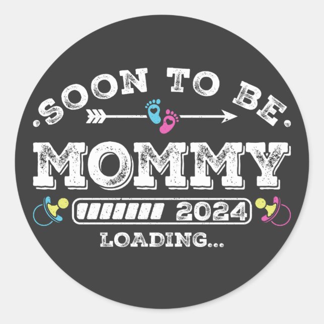 Soon to Be Mummy 2024 Loading Classic Round Sticker (Front)